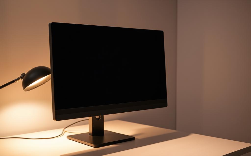 monitor ergonomics setup with proper screen positioning