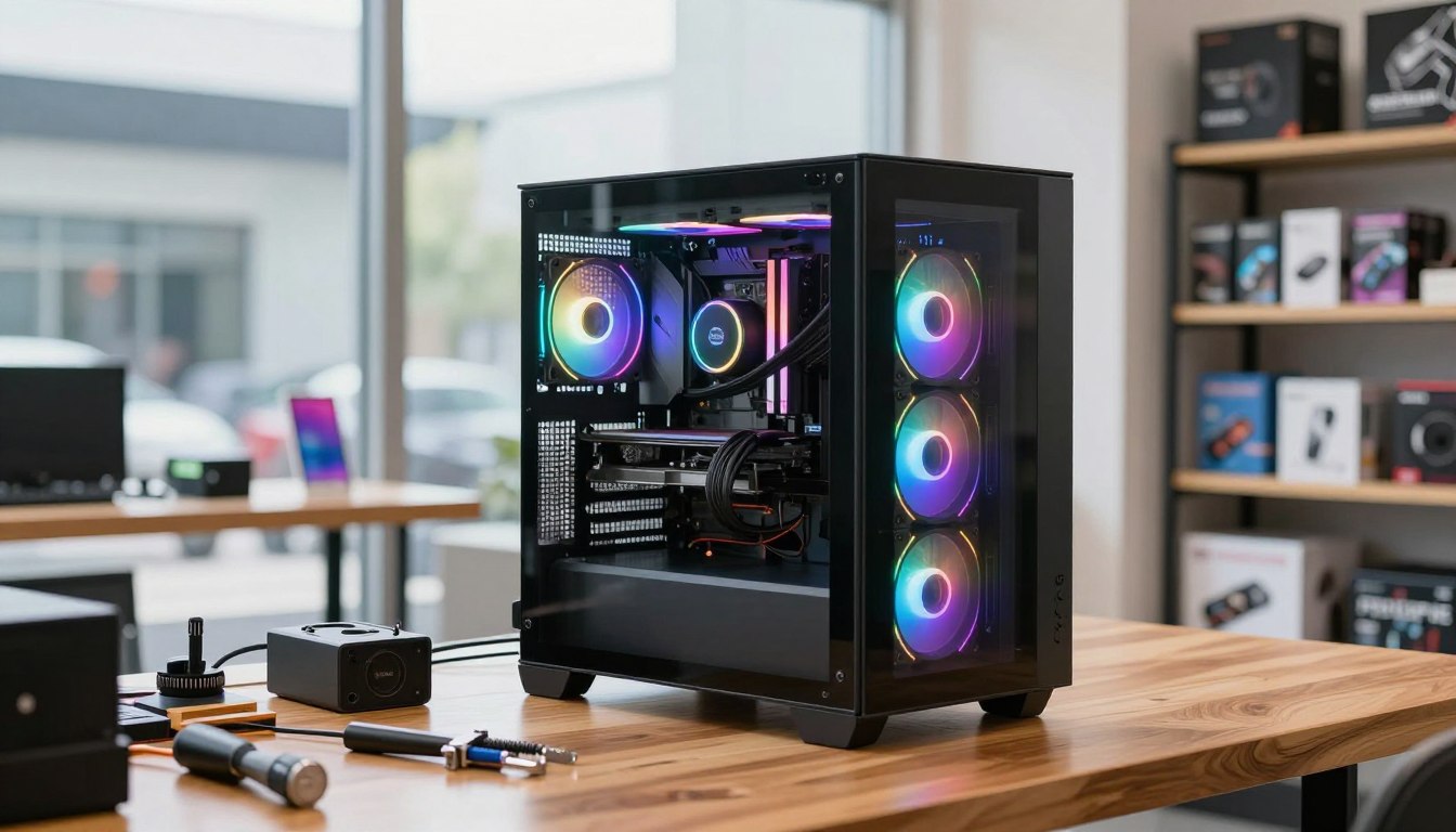Finished custom PC shown on a local business profile